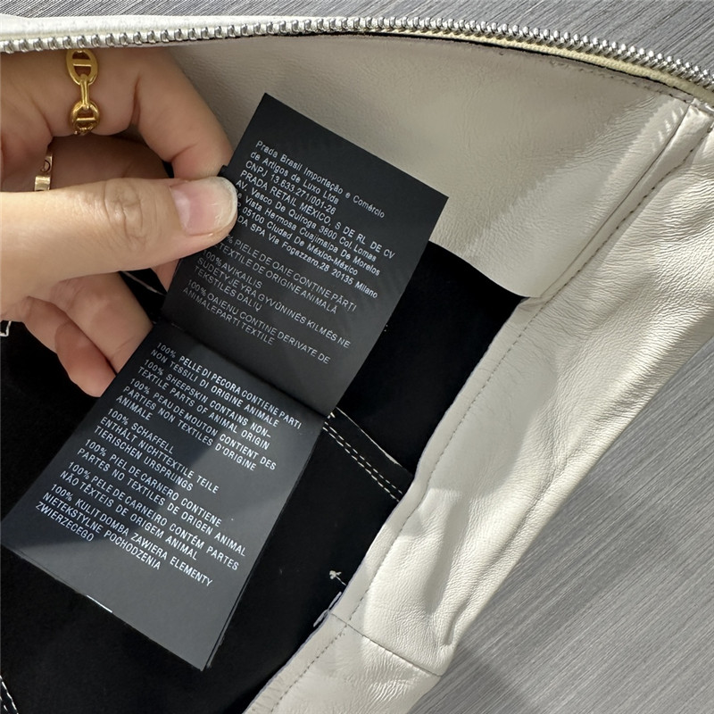 Pra*a premium white leather vest small jacket