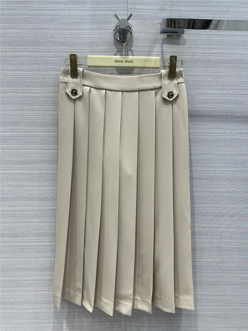 M1um1u retro british preppy mid-length pleated skirt