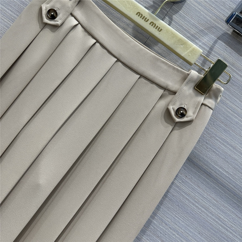 M1um1u retro british preppy mid-length pleated skirt