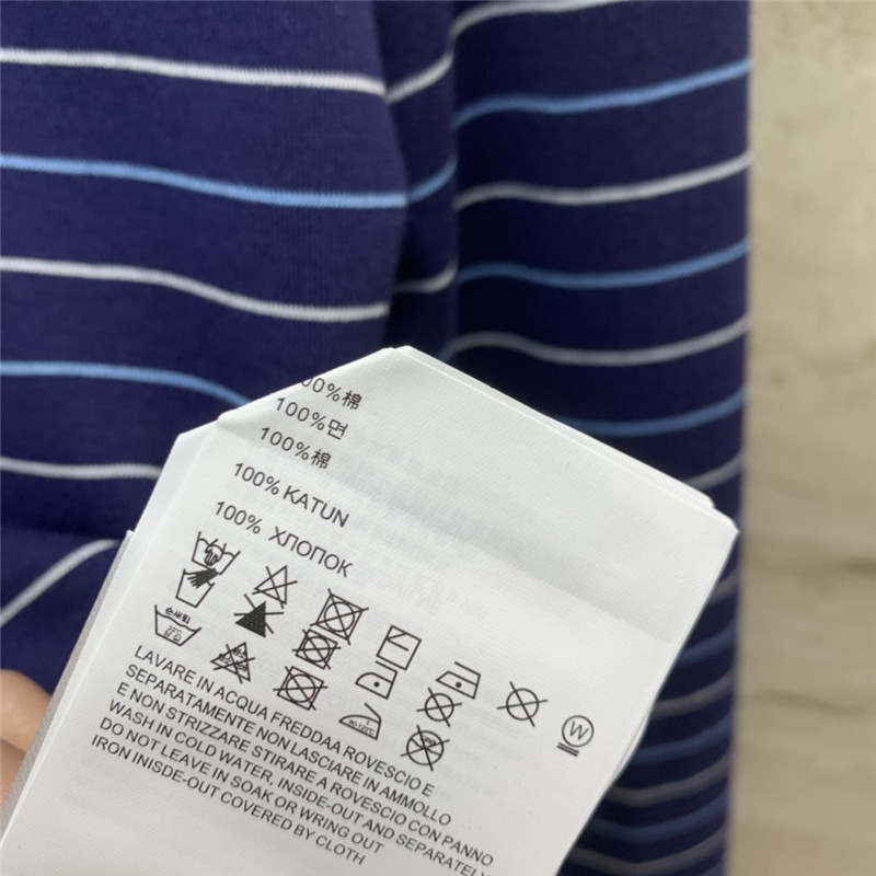 M1um1u striped contrast print long-sleeved t-shirt