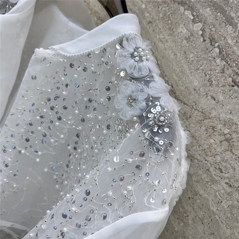 Y51 sparkling sequined heavy handmade flower shirt