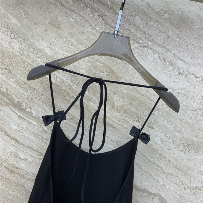 M1um1u bow handmade beaded mesh halterneck dress