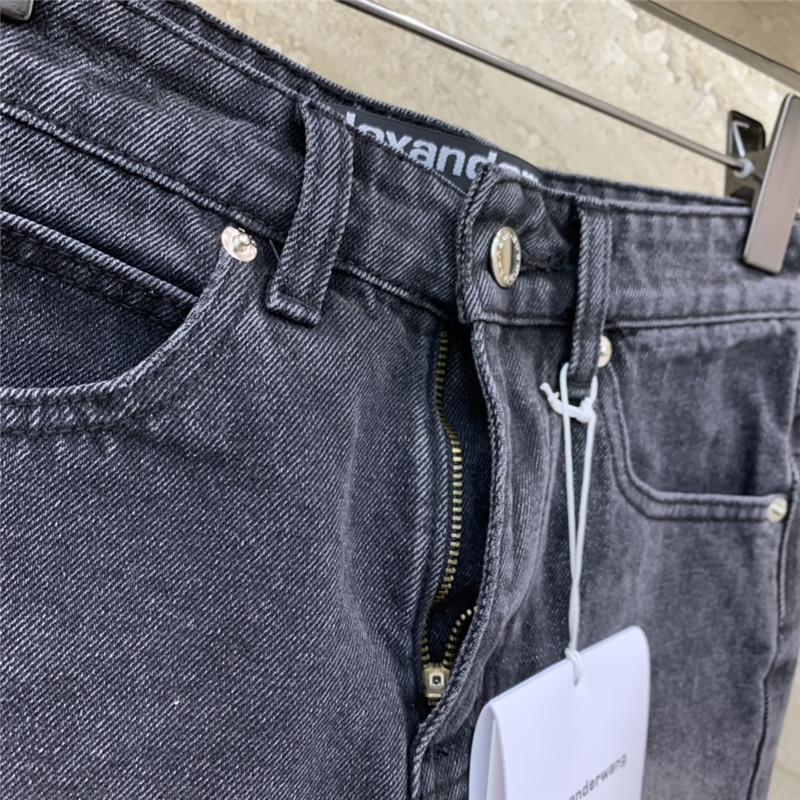 A1exa*der wang embossed lettering denim shorts