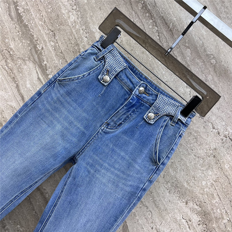 M1um1u cuffed rhinestone bootcut jeans