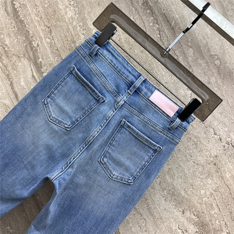 M1um1u cuffed rhinestone bootcut jeans