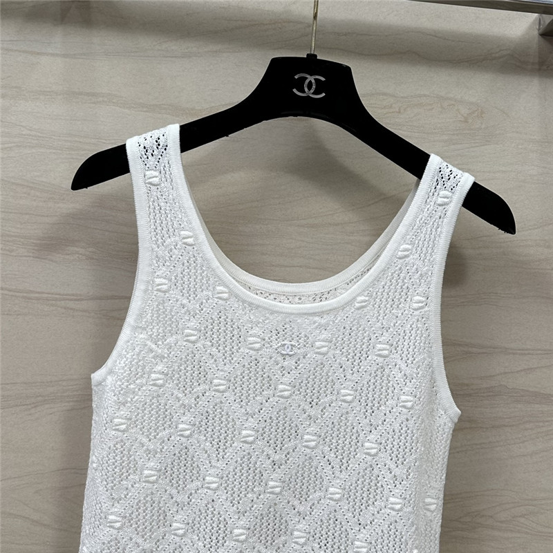 Ch**el hollow crochet knitted vest top