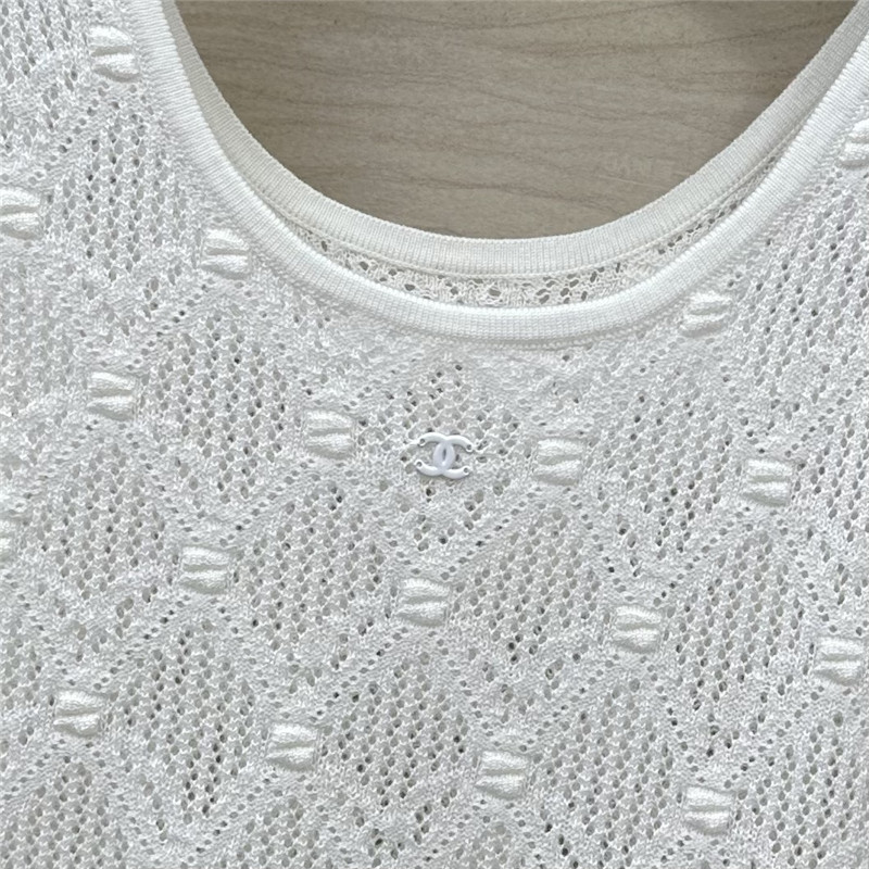 Ch**el hollow crochet knitted vest top