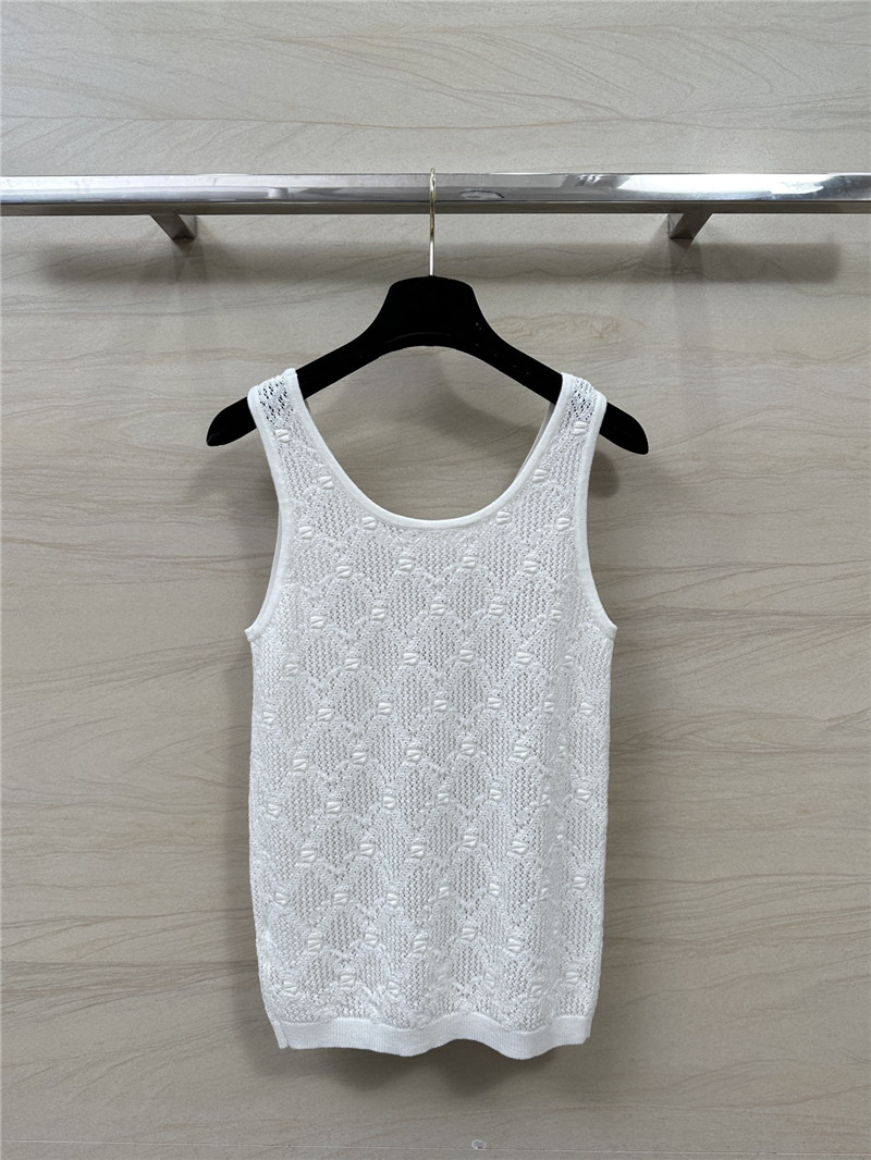 Ch**el hollow crochet knitted vest top