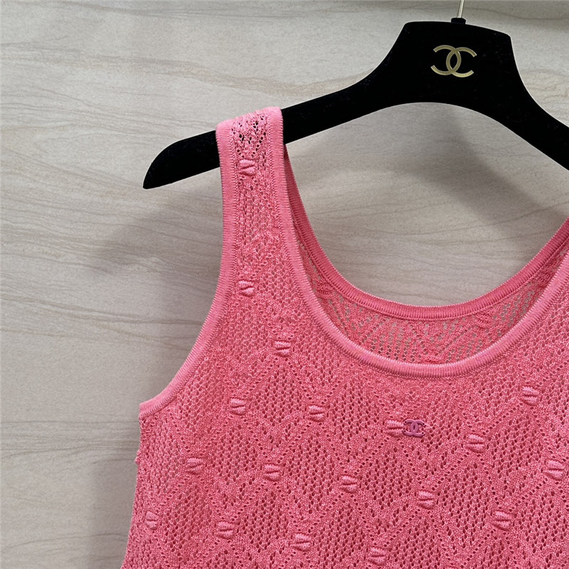 Ch**el hollow crochet knitted vest top