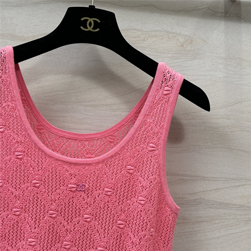 Ch**el hollow crochet knitted vest top