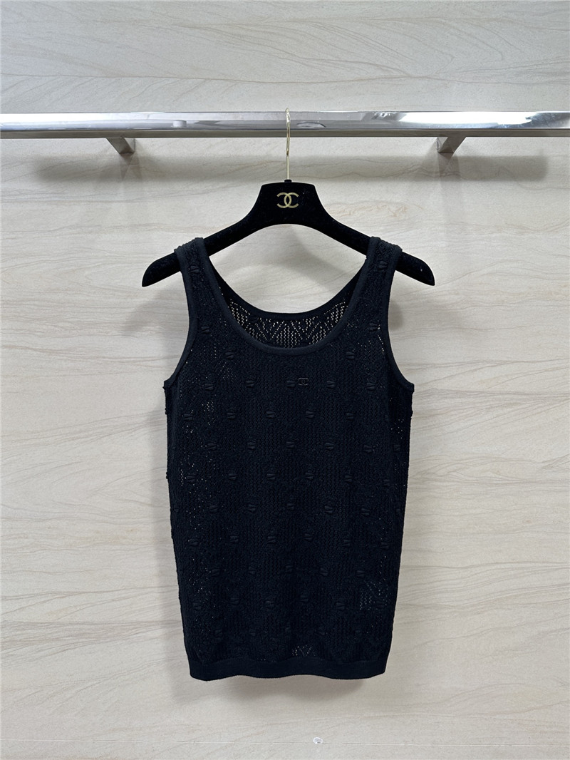 Ch**el hollow crochet knitted vest top