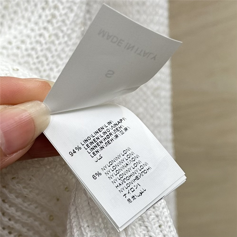 BC Sequin Linen V-neck Sweater White