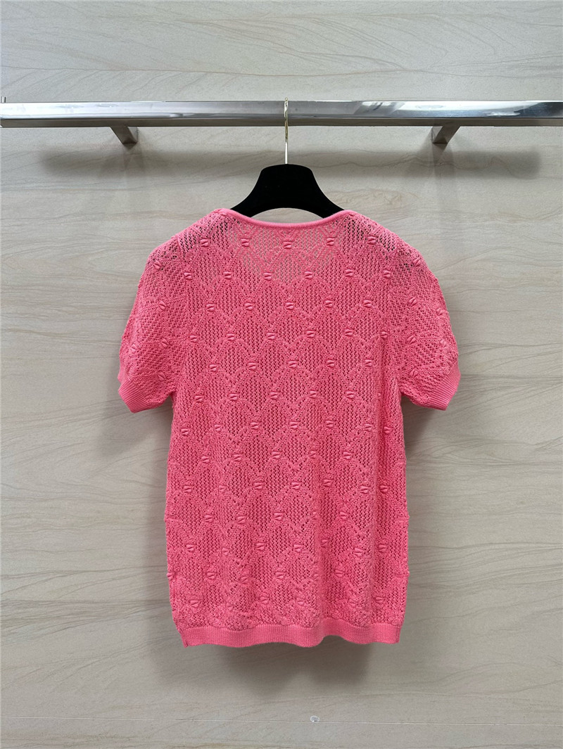 Ch**el pink short sleeve crew neck top
