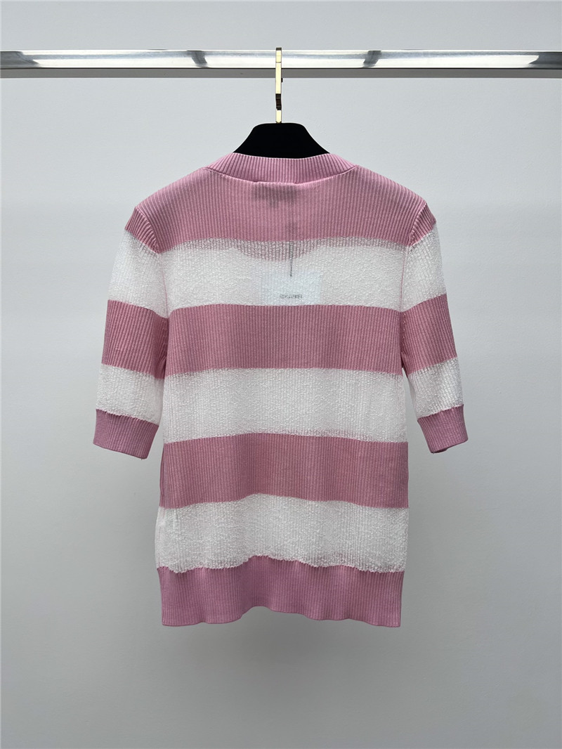 Ch**el logo striped knitted t-shirt