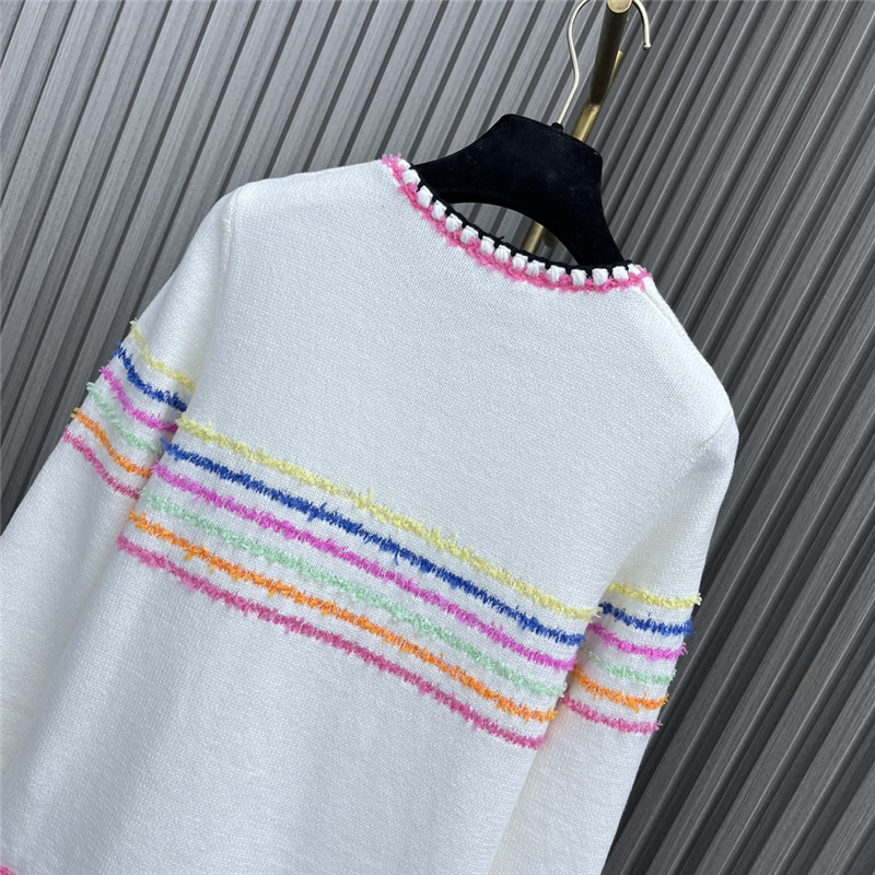 Ch**el rainbow striped knitted cardigan