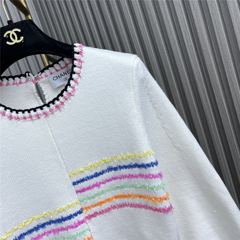 Ch**el striped mismatched color knitted top