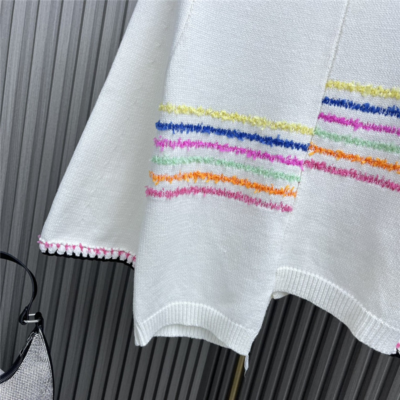 Ch**el striped mismatched color knitted top