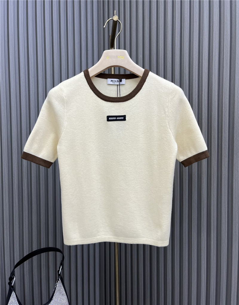 M1um1u letter crochet knitted short sleeves