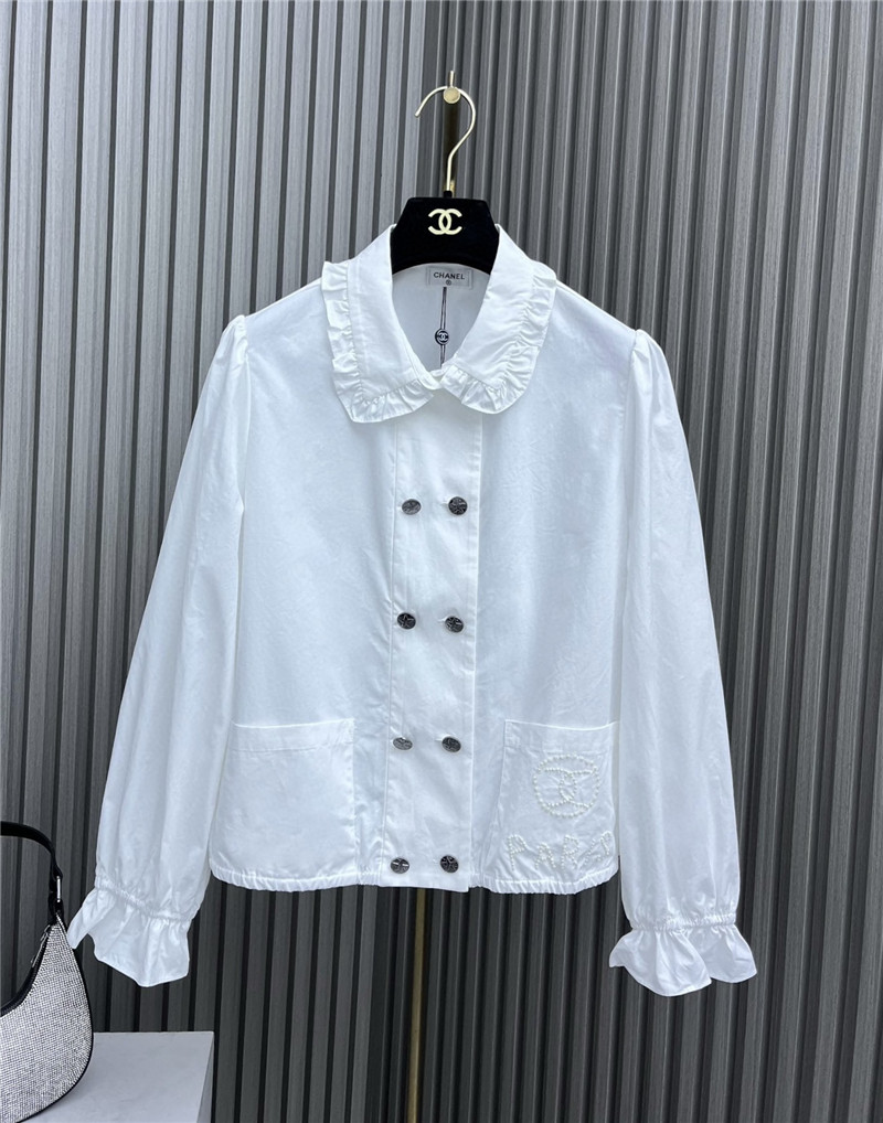 Ch**el lace pearl beaded shirt