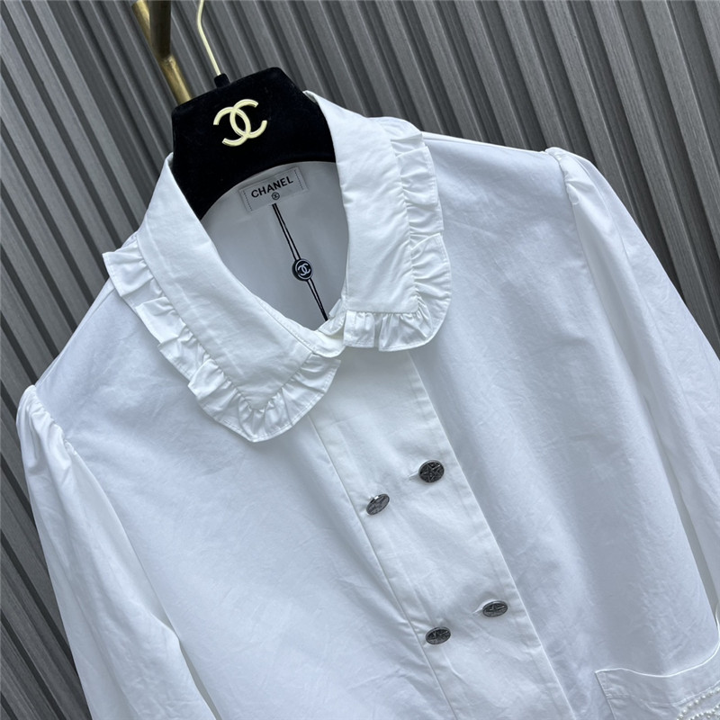 Ch**el lace pearl beaded shirt