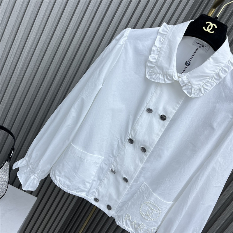 Ch**el lace pearl beaded shirt