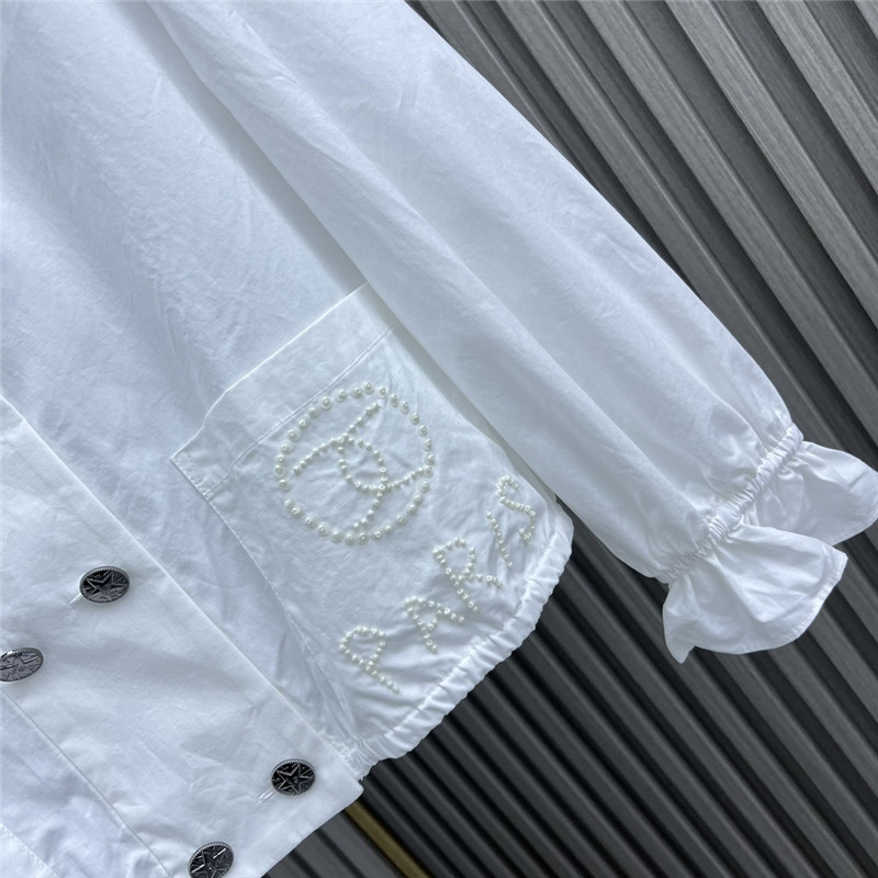 Ch**el lace pearl beaded shirt