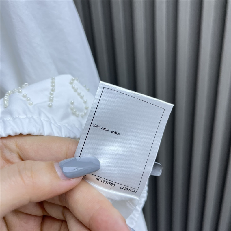 Ch**el lace pearl beaded shirt