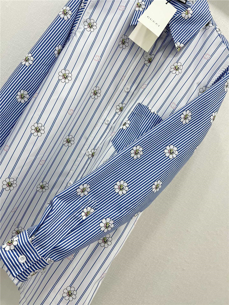 Gucci spring floral print long sleeve shirt