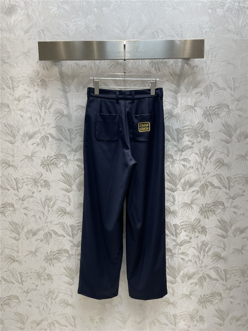 M1um1u badge embroidered chapter suit pants