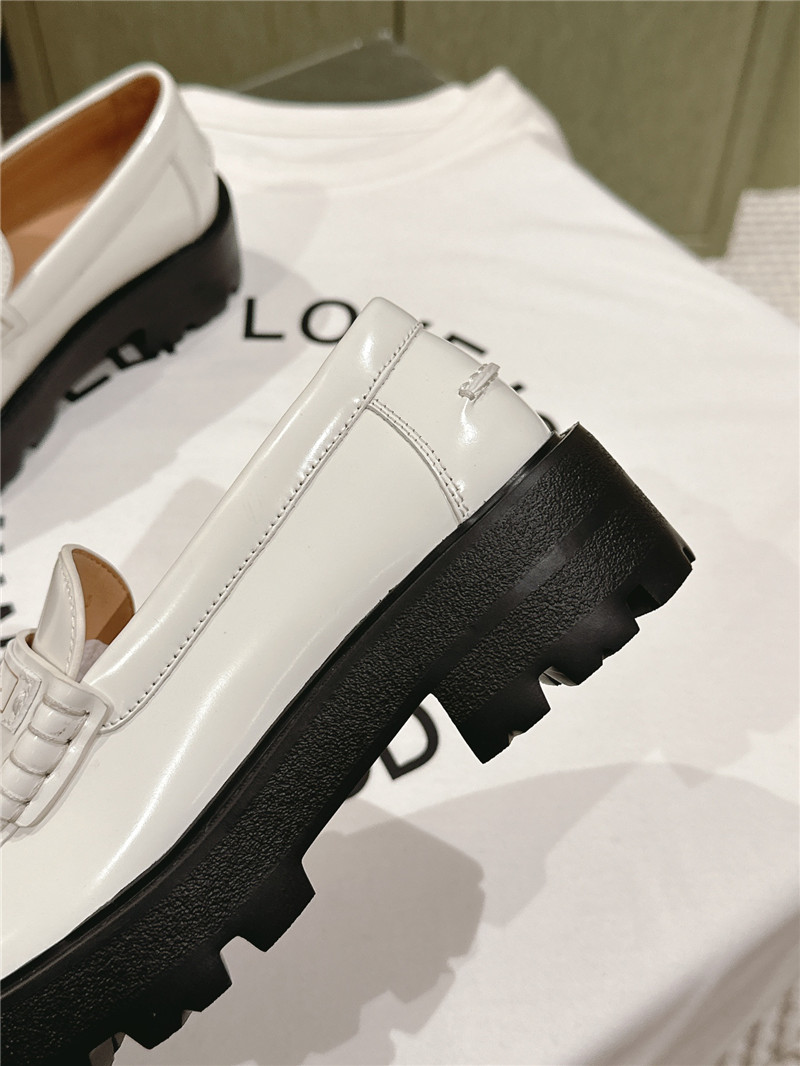 D10r open edge beaded patent leather mary jane loafers