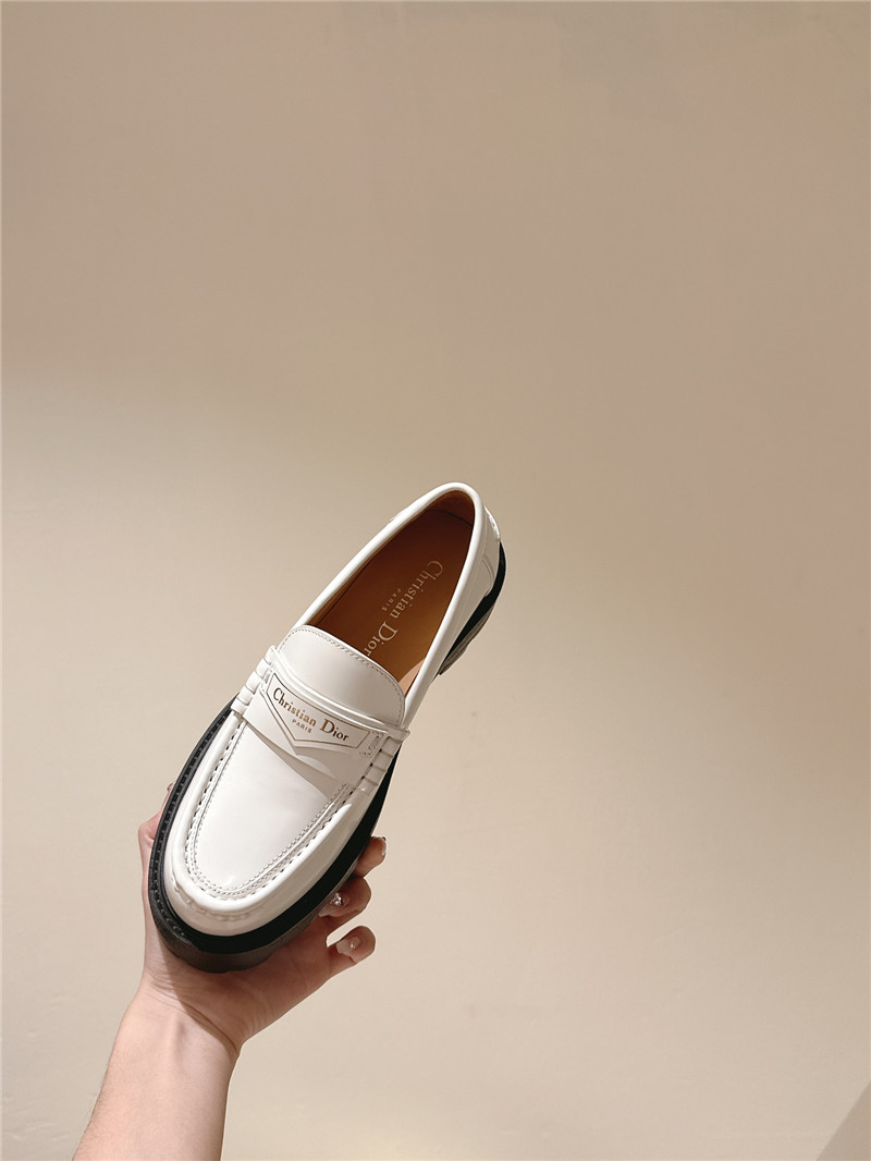 D10r open edge beaded patent leather mary jane loafers