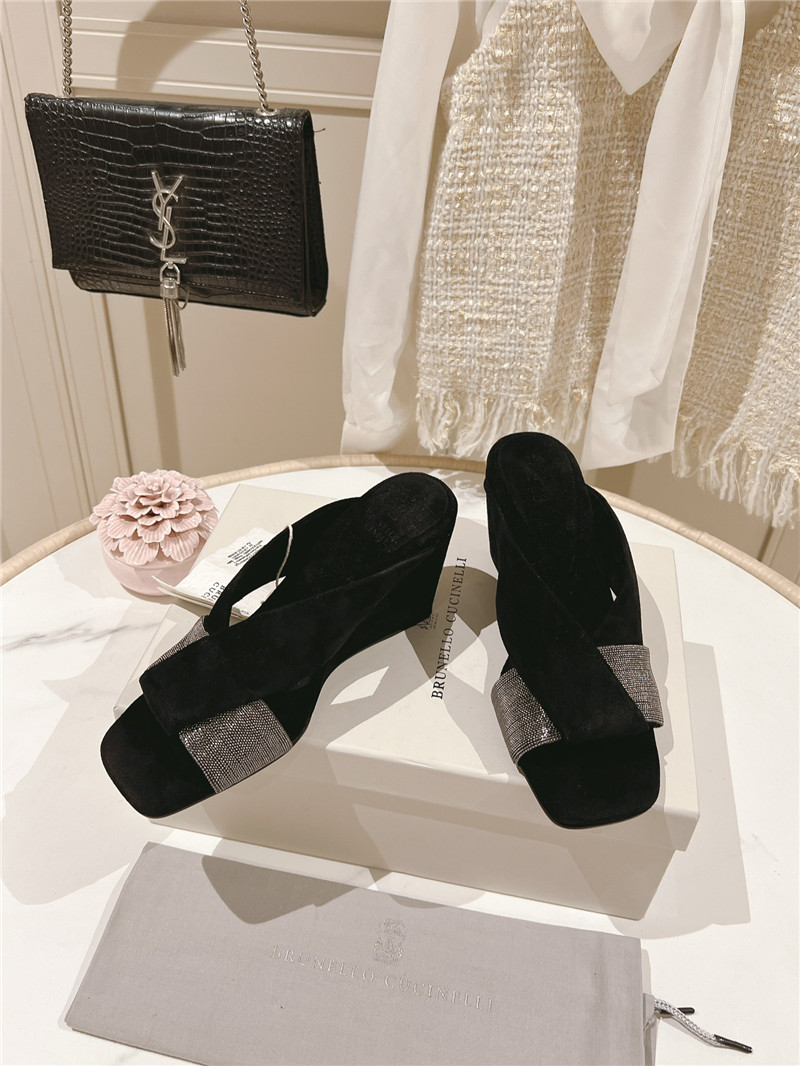 bc steel D1am0nd wedge slippers