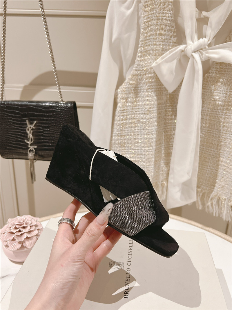 bc steel D1am0nd wedge slippers