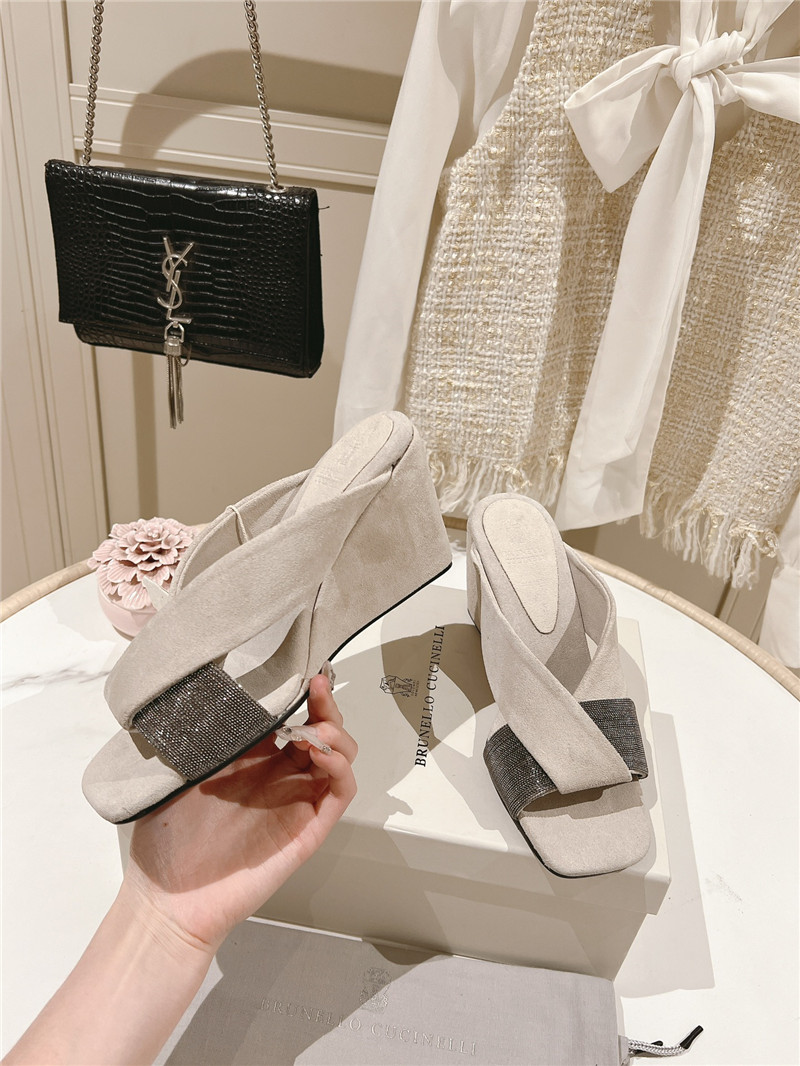 bc steel D1am0nd wedge slippers