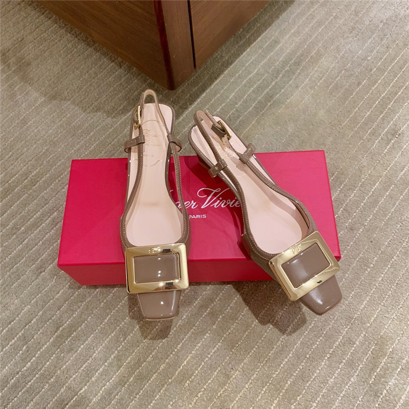 Roger vivier new patent leather block heel sandals