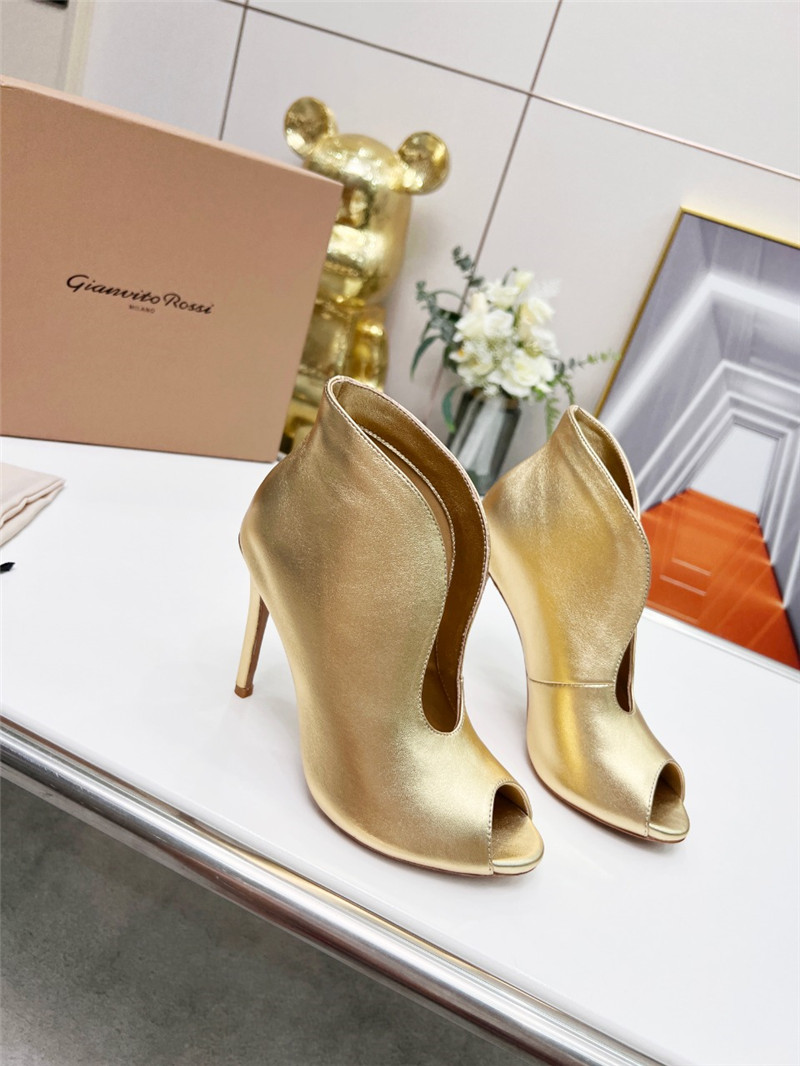 gianvito rossi fish mouth high heel ankle boots