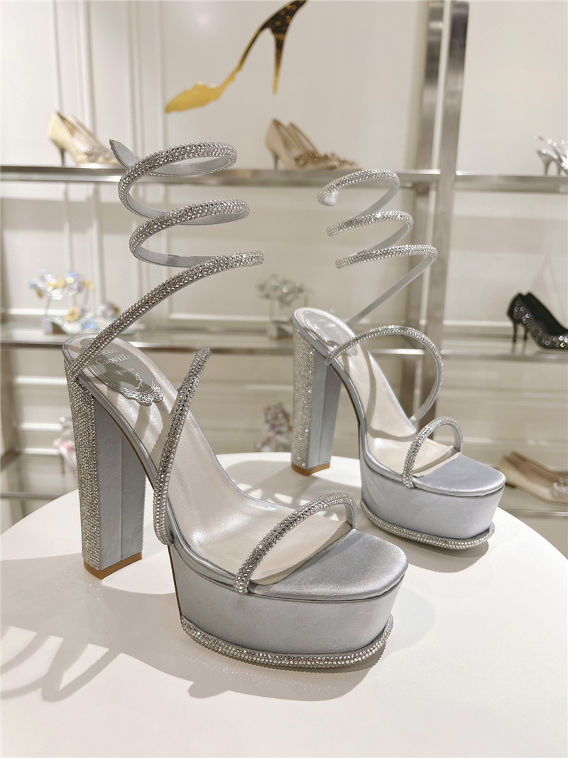 rene caovilla crystal high heel sandals