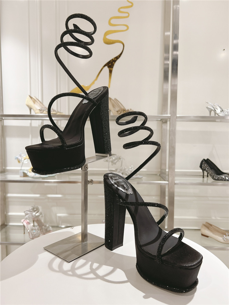 rene caovilla crystal high heel sandals