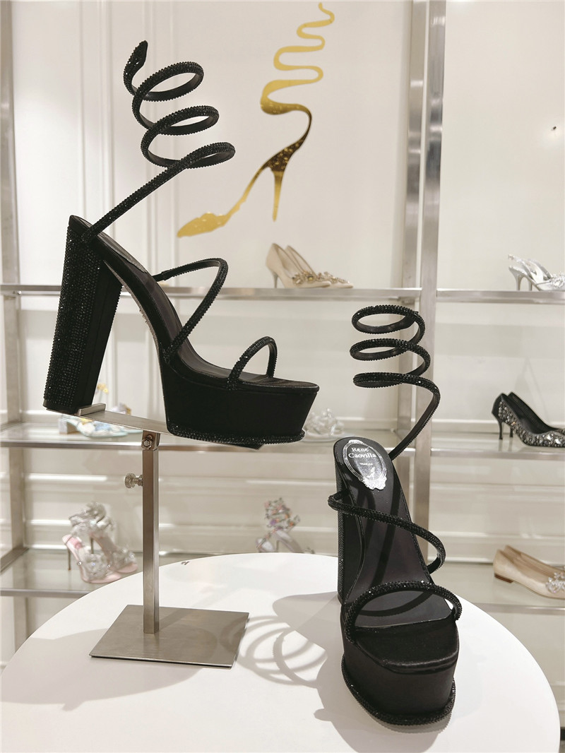 rene caovilla crystal high heel sandals