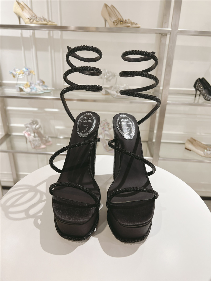 rene caovilla crystal high heel sandals
