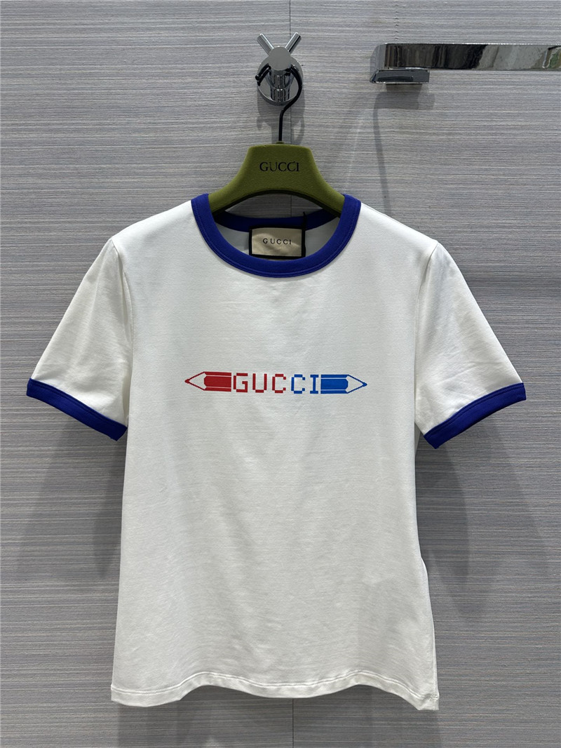 Gucci pencil letter print graphic cotton T-shirt