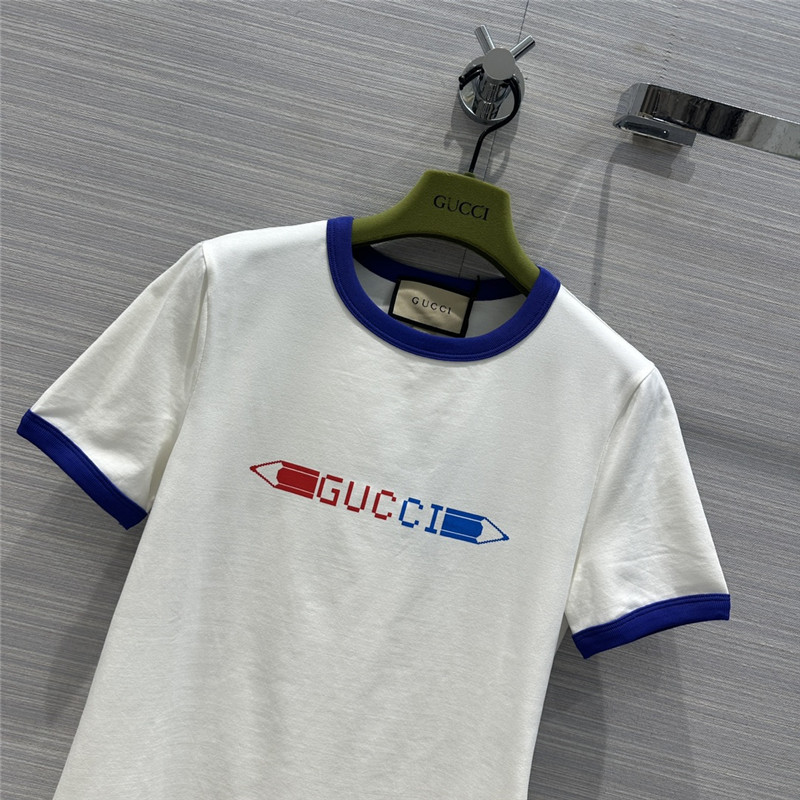 Gucci pencil letter print graphic cotton T-shirt