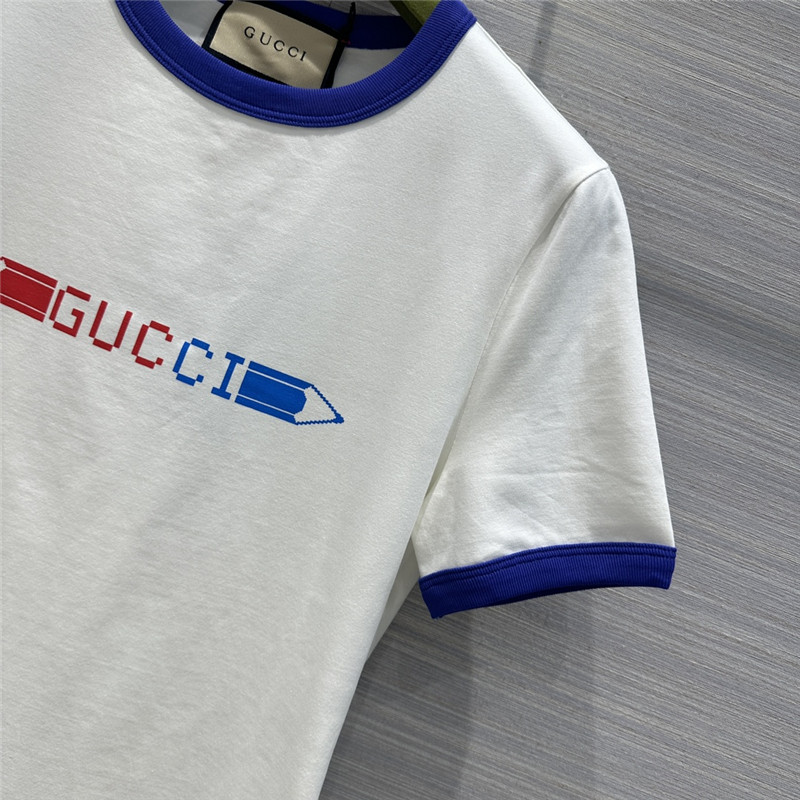 Gucci pencil letter print graphic cotton T-shirt
