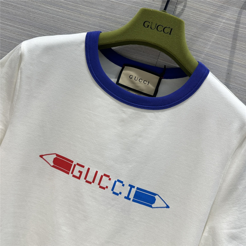 Gucci pencil letter print graphic cotton T-shirt
