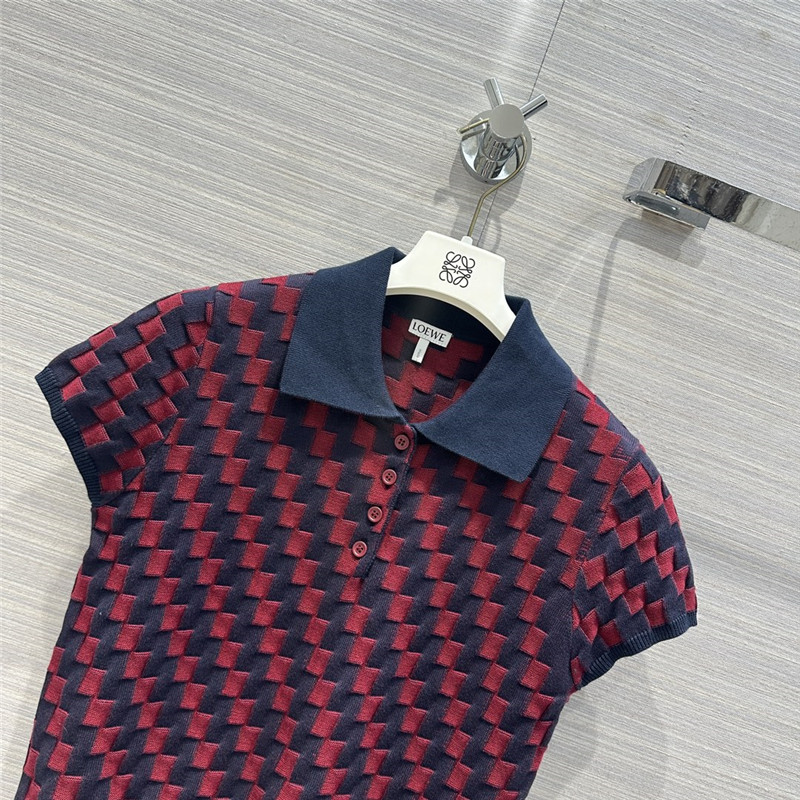 L0ew* premium color matching knitted short-sleeved top