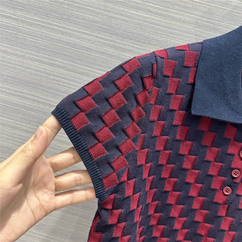 L0ew* premium color matching knitted short-sleeved top