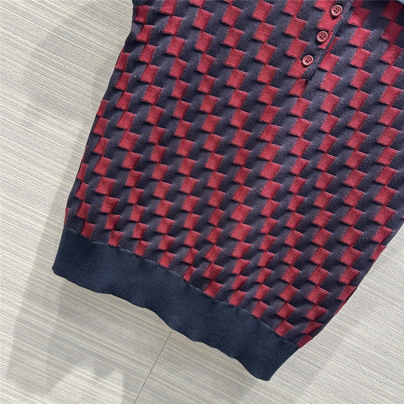 L0ew* premium color matching knitted short-sleeved top