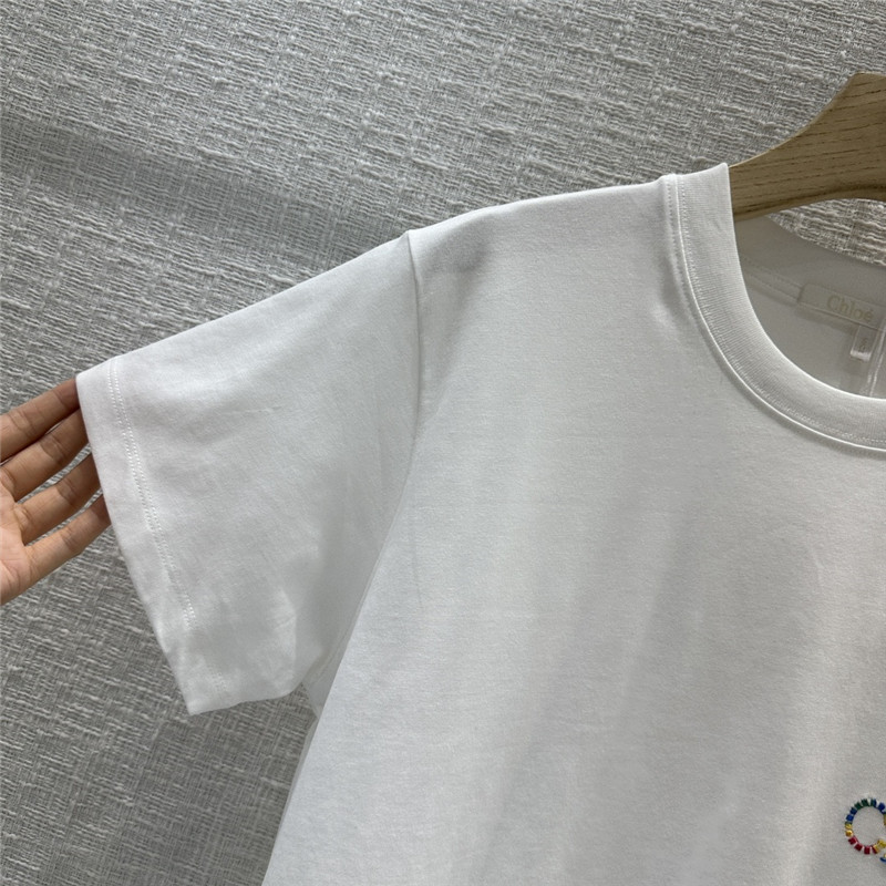 Chloé floral logo embroidered short-sleeved T-shirt