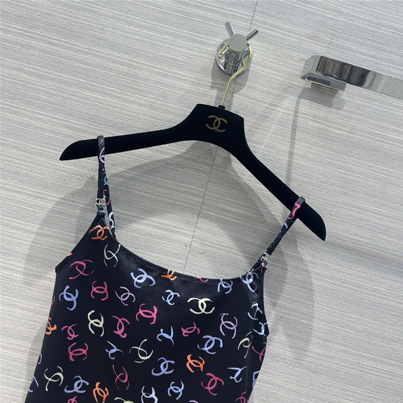 Ch**el double c graffiti painted printed small suspender belt