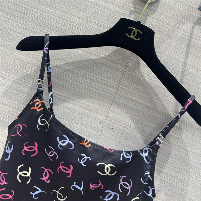 Ch**el double c graffiti painted printed small suspender belt